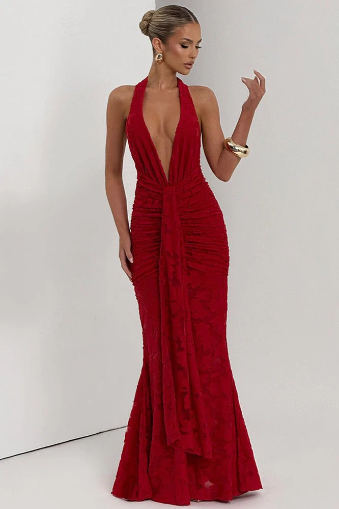 Tie Up Ruched Bodycon Party Dress - Image 2