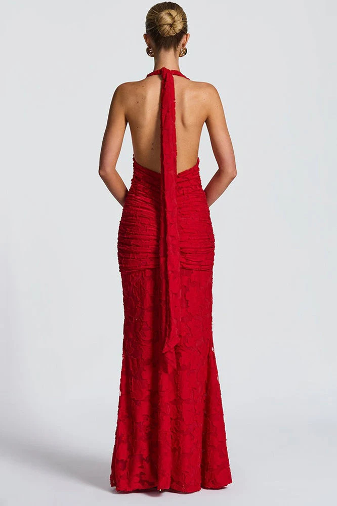 Tie Up Ruched Bodycon Party Dress - Image 4