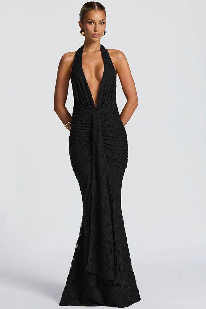 Tie Up Ruched Bodycon Party Dress - Image 5