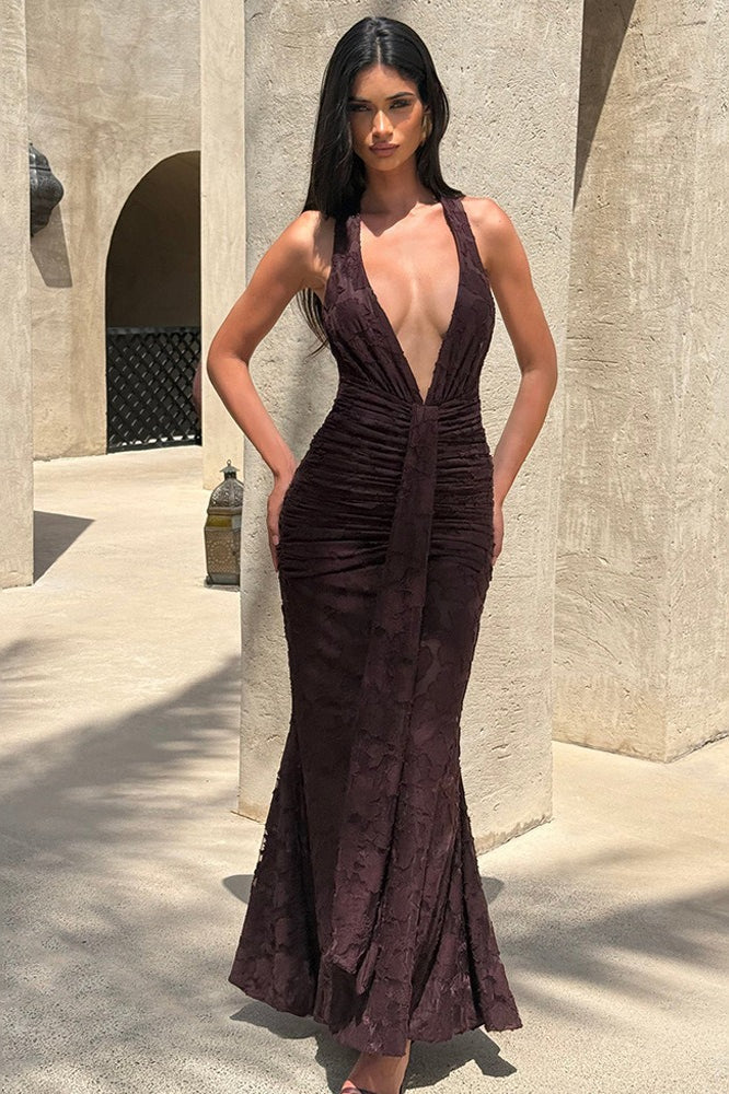 Tie Up Ruched Bodycon Party Dress - Image 7