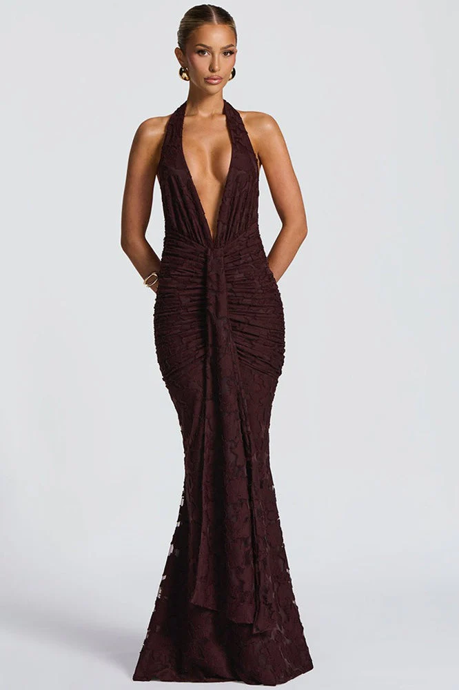 Tie Up Ruched Bodycon Party Dress - Image 8