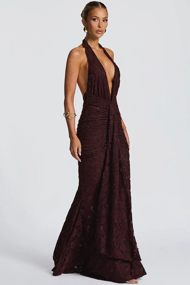 Tie Up Ruched Bodycon Party Dress - Image 9