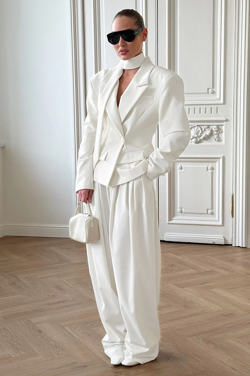 Tie-Waist Cropped Blazer - Image 5