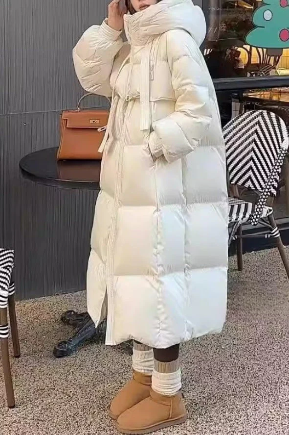 Trendy Long Hooded Puffer Jacket - Image 12