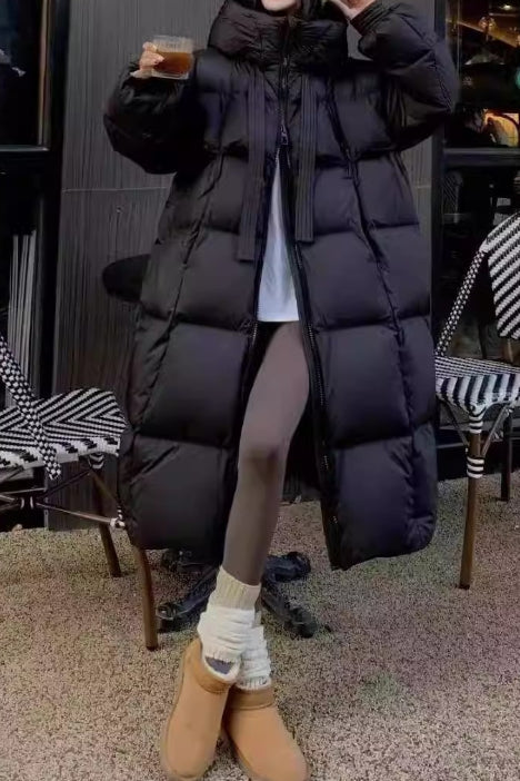 Trendy Long Hooded Puffer Jacket - Image 7