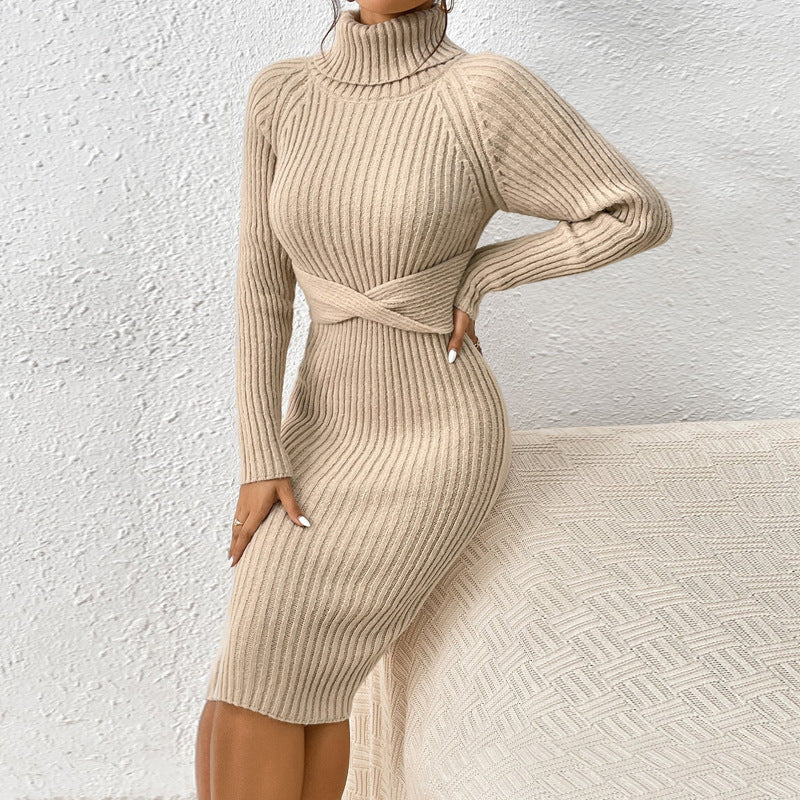 Turtleneck Bodycon Sweater Dress - Image 4