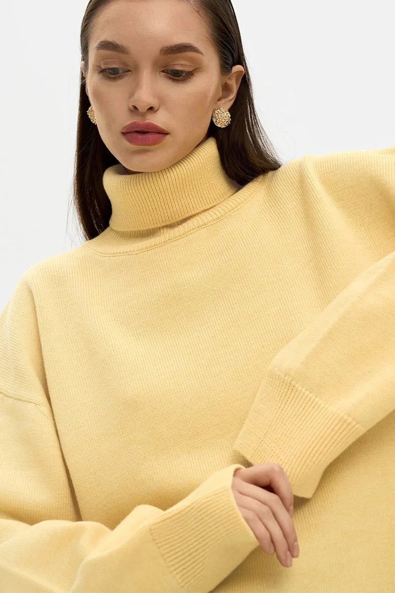 Turtleneck Loose Knit Pullover Sweater - Image 10