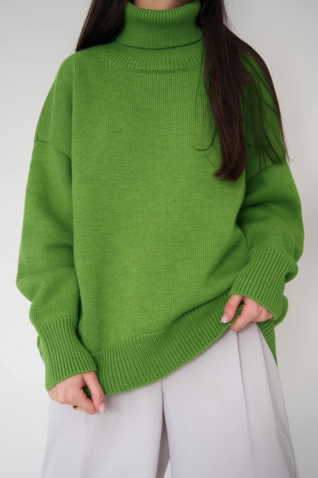 Turtleneck Loose Knit Pullover Sweater - Image 15