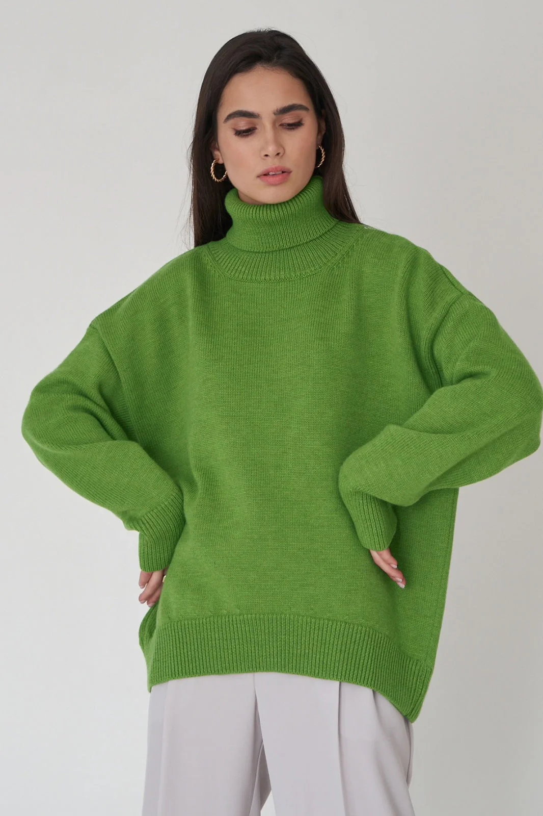 Turtleneck Loose Knit Pullover Sweater - Image 16