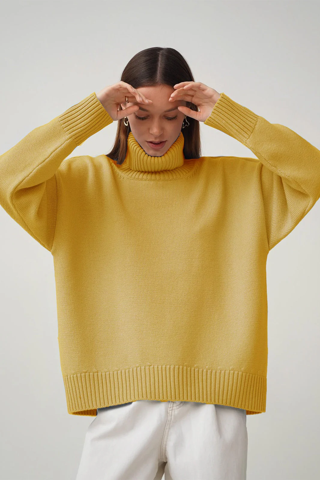 Turtleneck Loose Knit Pullover Sweater - Image 17