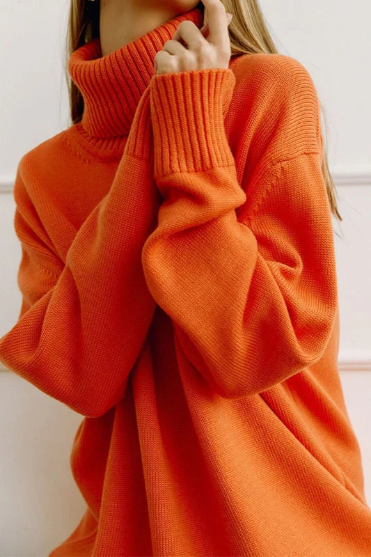 Turtleneck Loose Knit Pullover Sweater - Image 20