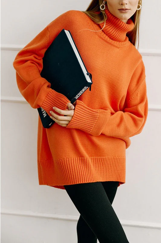 Turtleneck Loose Knit Pullover Sweater - Image 21