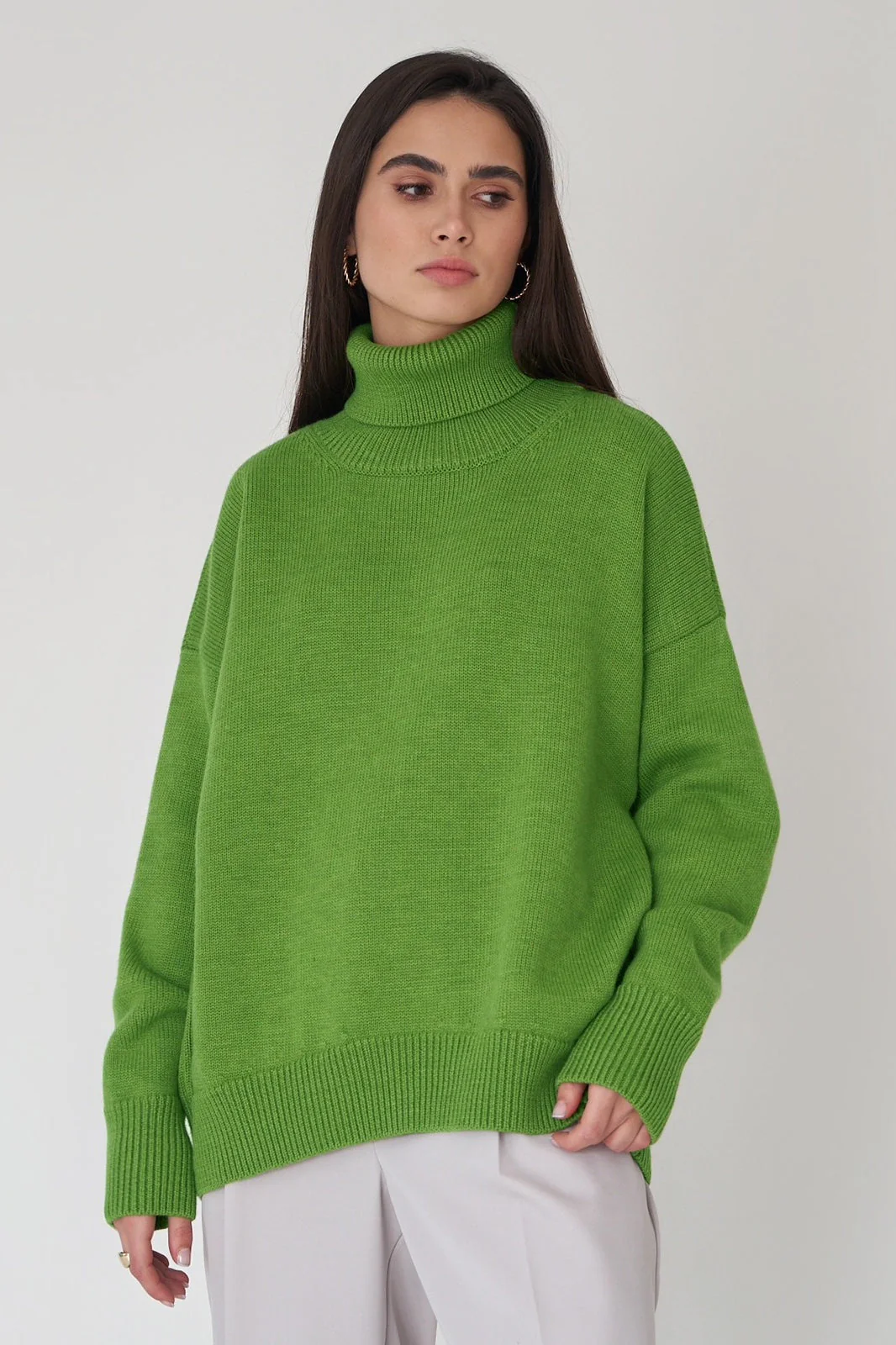 Turtleneck Loose Knit Pullover Sweater - Image 32