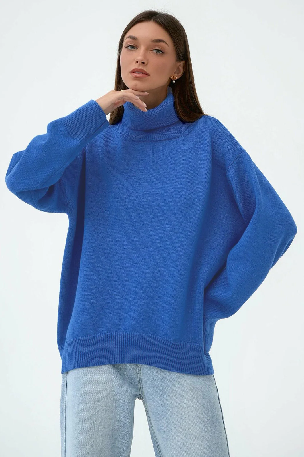 Turtleneck Loose Knit Pullover Sweater - Image 33