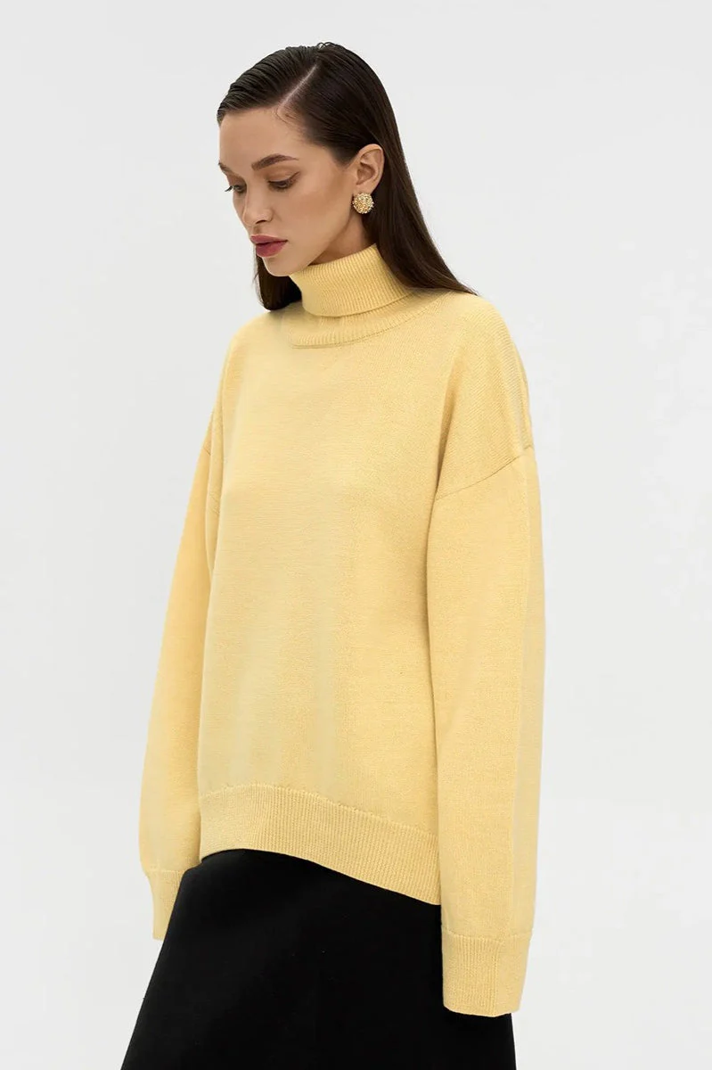 Turtleneck Loose Knit Pullover Sweater - Image 36