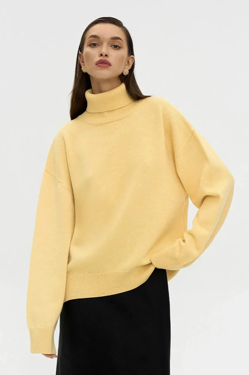 Turtleneck Loose Knit Pullover Sweater - Image 37