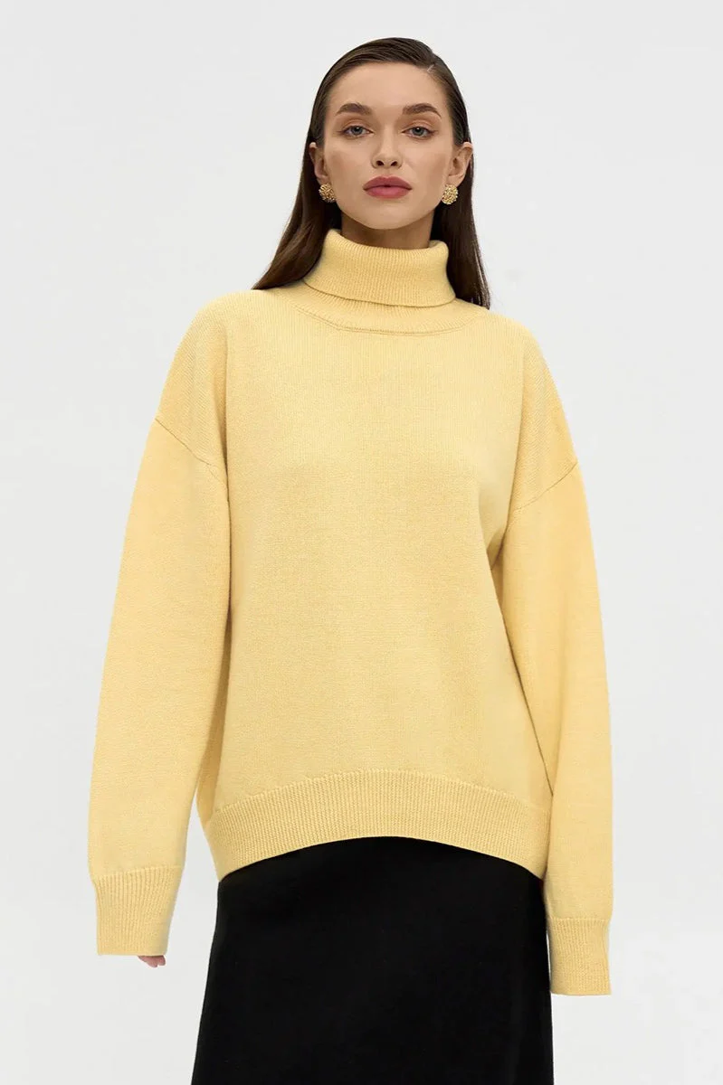Turtleneck Loose Knit Pullover Sweater - Image 38