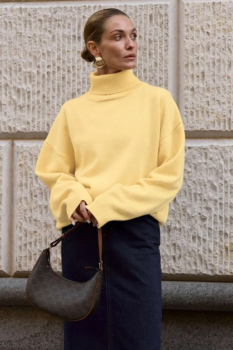 Turtleneck Loose Knit Pullover Sweater - Image 40