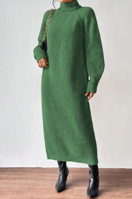 Turtleneck Pullover Sweater Dress - Image 10