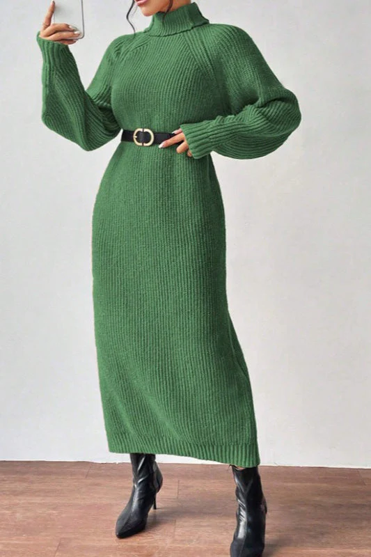 Turtleneck Pullover Sweater Dress - Image 11