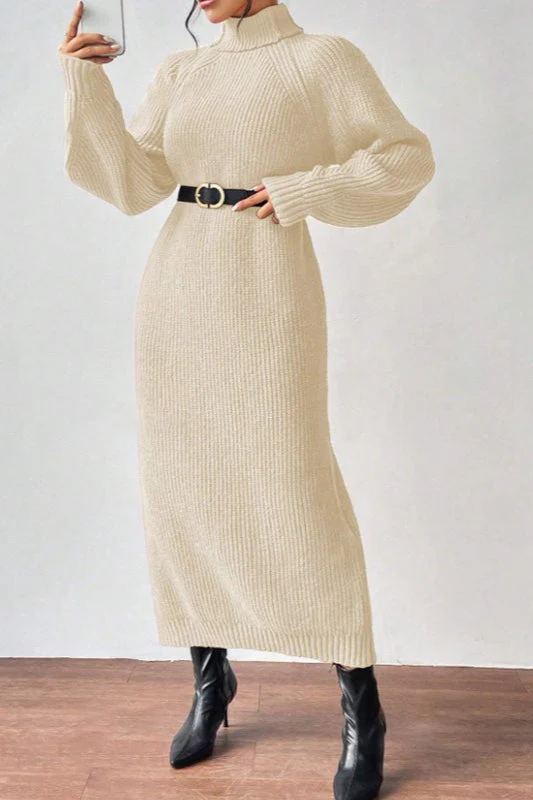 Turtleneck Pullover Sweater Dress - Image 2