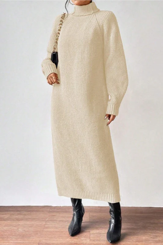 Turtleneck Pullover Sweater Dress - Image 4