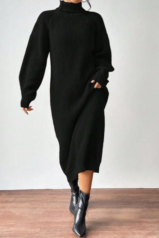 Turtleneck Pullover Sweater Dress - Image 6