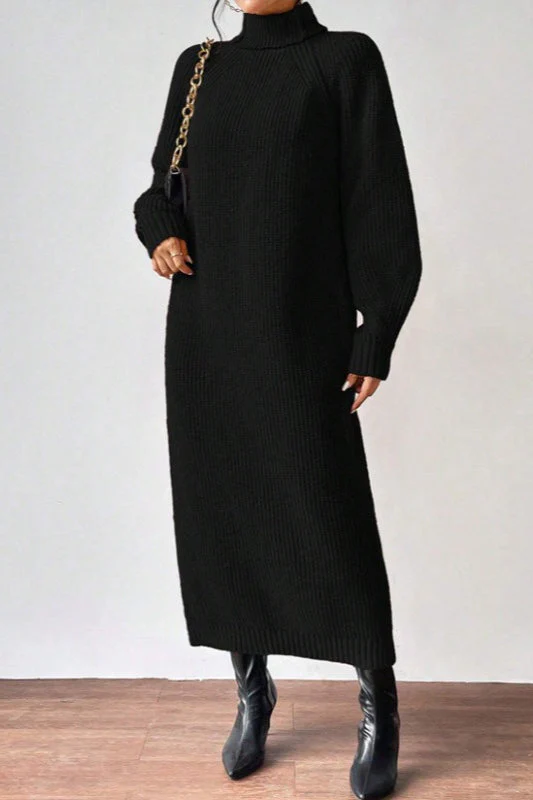 Turtleneck Pullover Sweater Dress - Image 7