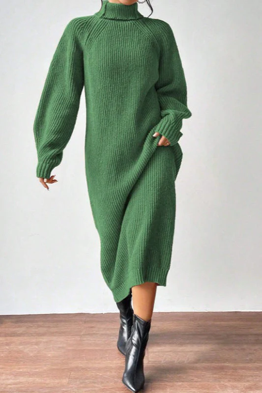 Turtleneck Pullover Sweater Dress - Image 9