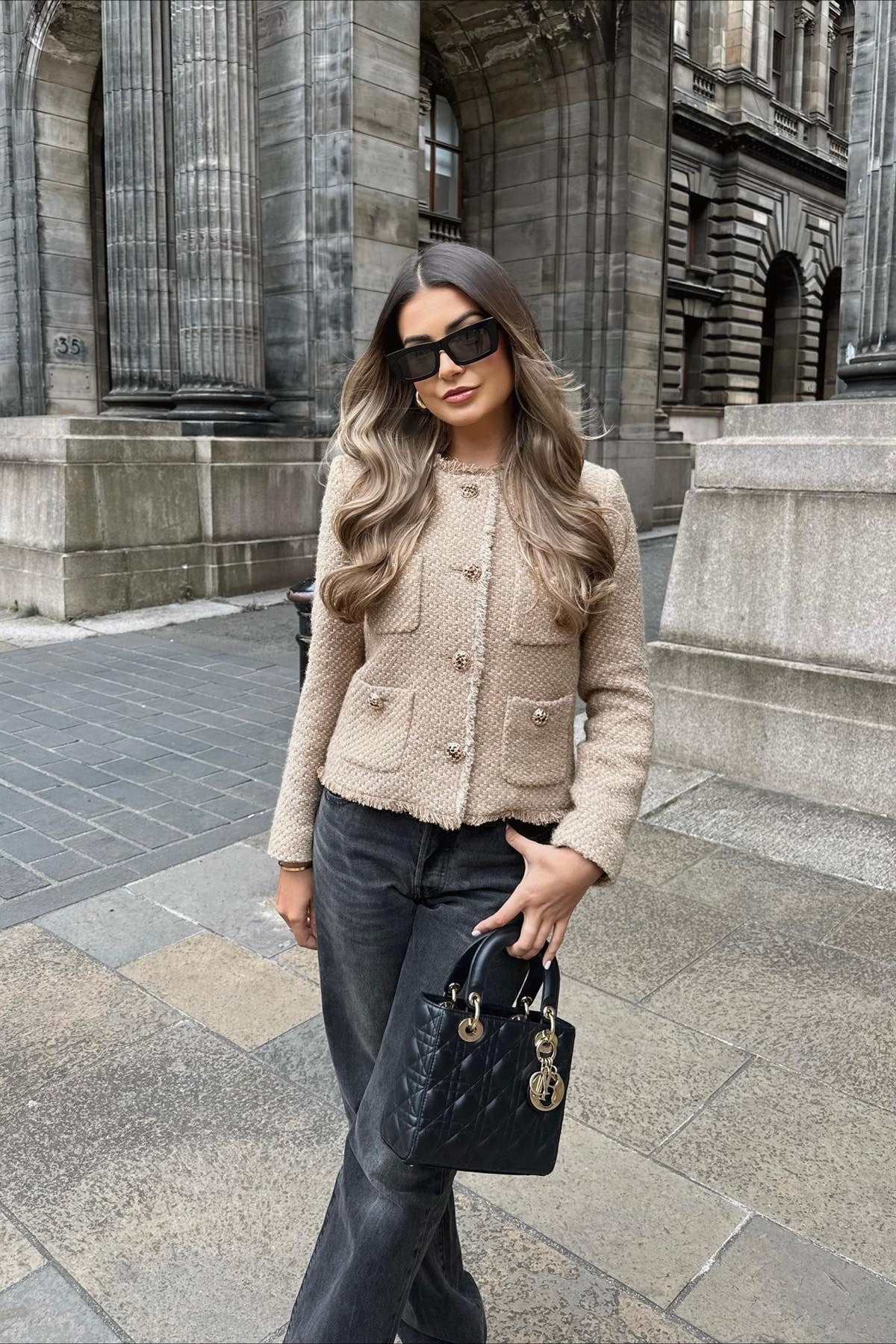 Tweed Single Breasted Short Coat - Image 9