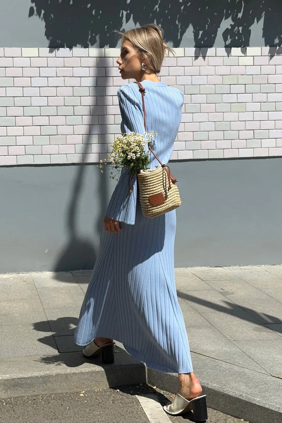 Two-Piece Bell Sleeve Knit Sweater Dress - Image 3
