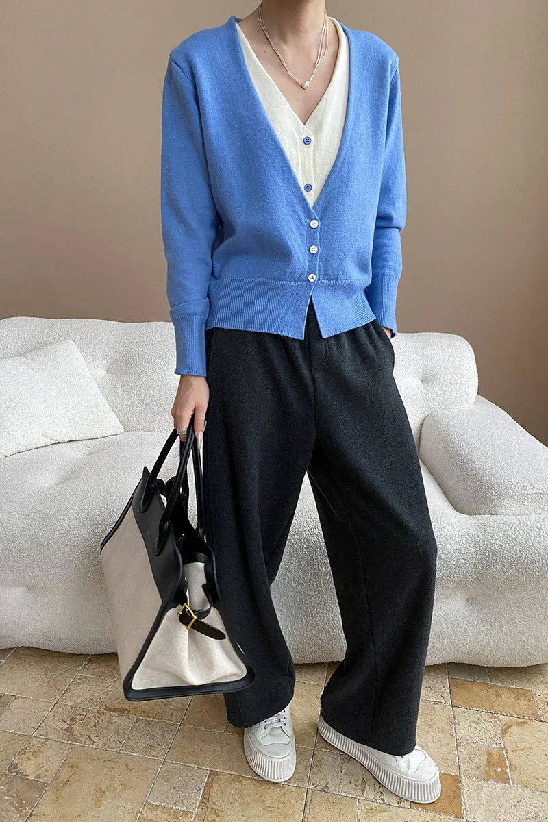 Two-Tone V-Neck Cardigan - Image 14