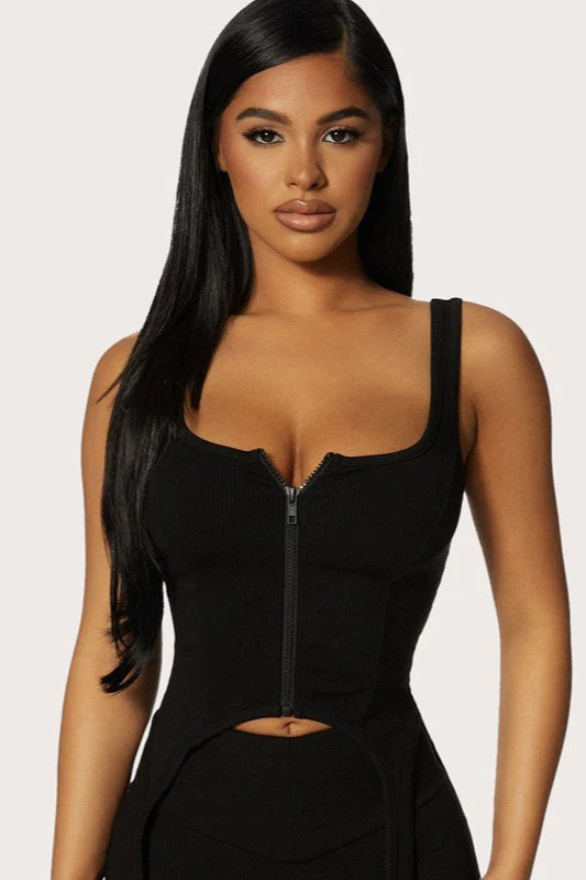 U Neck Zip Back Knit Top - Image 2