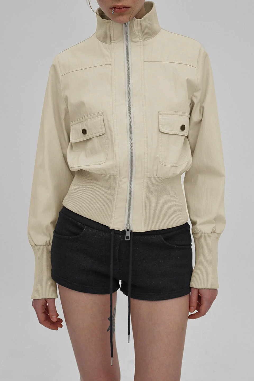 Utility Belted Stand Collar Jacket - Image 2
