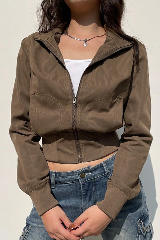 Utility Belted Zip Pocket Jacket - Image 4