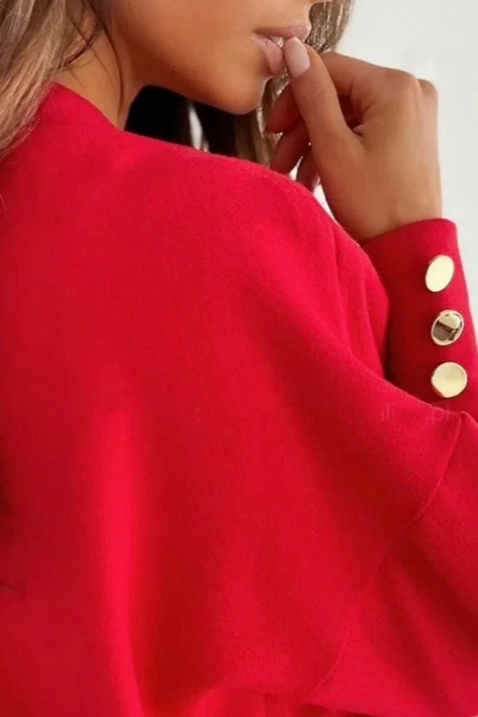 V-Neck Button Knit Pullover Sweater - Image 8
