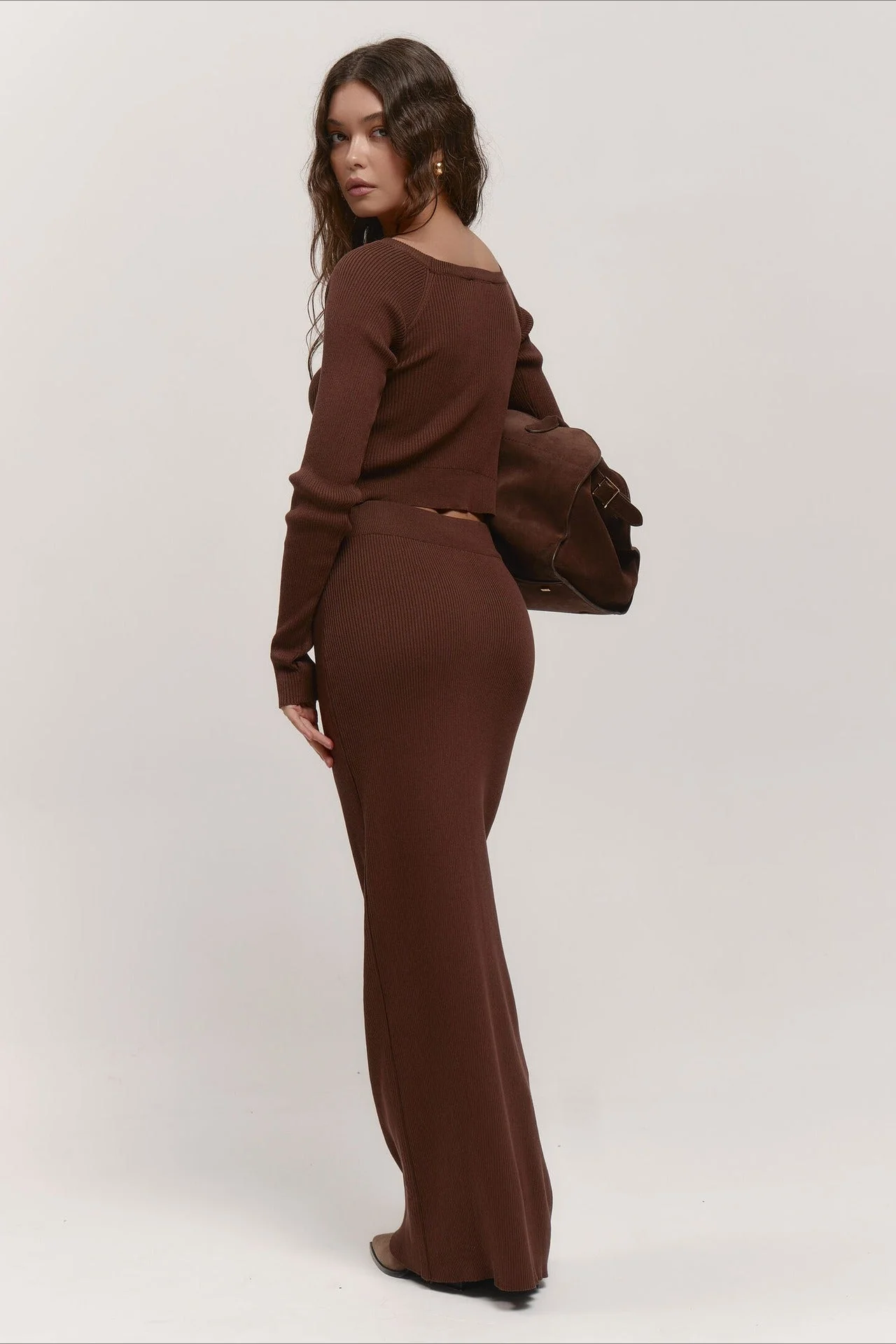 V-Neck Knit Crop Top Sweater Dress - Image 14