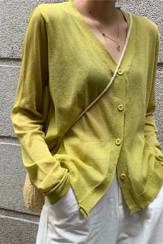 V-Neck Lightweight Knit Cardigan - Image 15