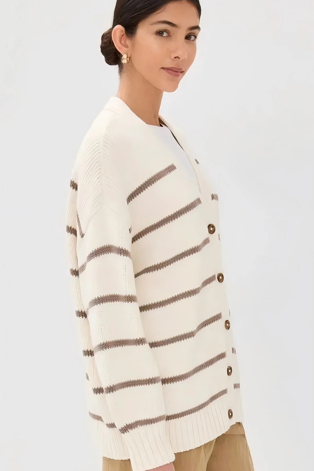 V-Neck Striped Cotton Sweater - Image 39
