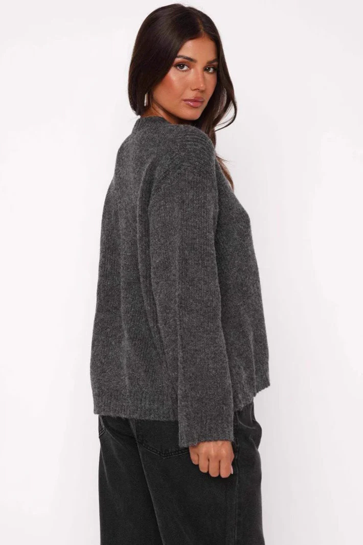 V-Neck Tie Front Knit Cardigan Sweater - Image 4