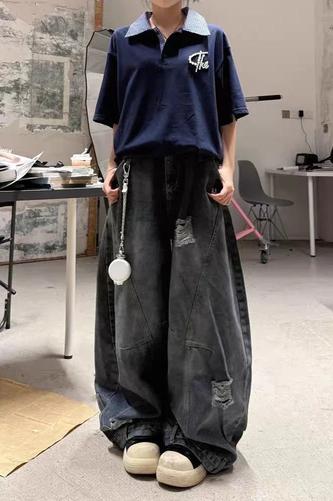 Vintage Baggy Ripped Denim Jeans - Image 8