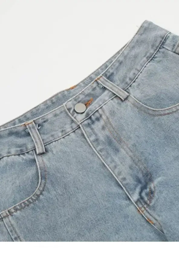 Vintage Bow Bandage Wide Leg Jeans - Image 8