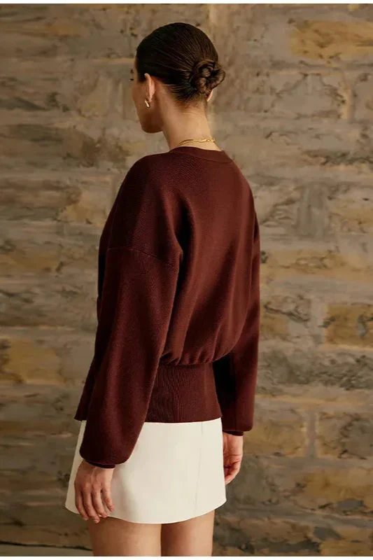 Vintage Button V-Neck Knit Cardigan - Image 6