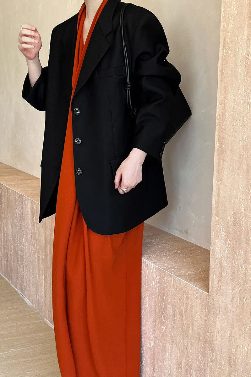 Vintage Casual Long Sleeve Blazer - Image 2