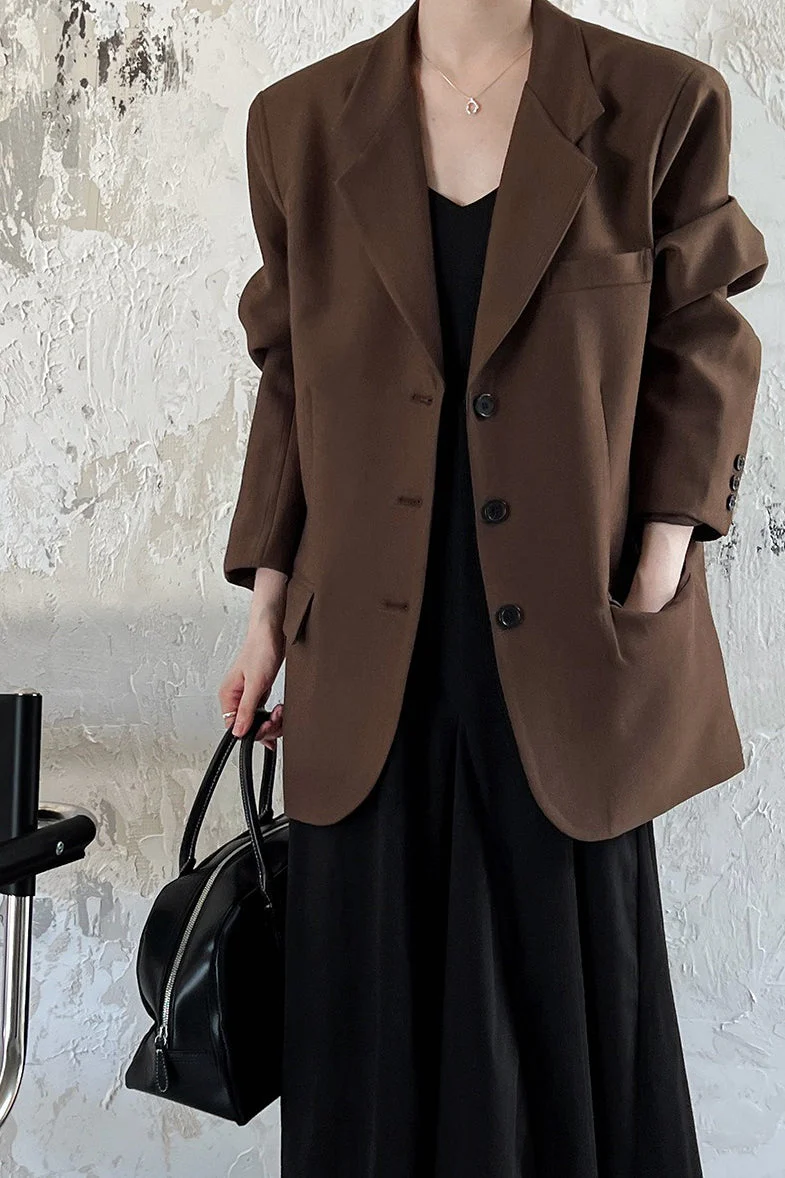 Vintage Casual Long Sleeve Blazer - Image 8
