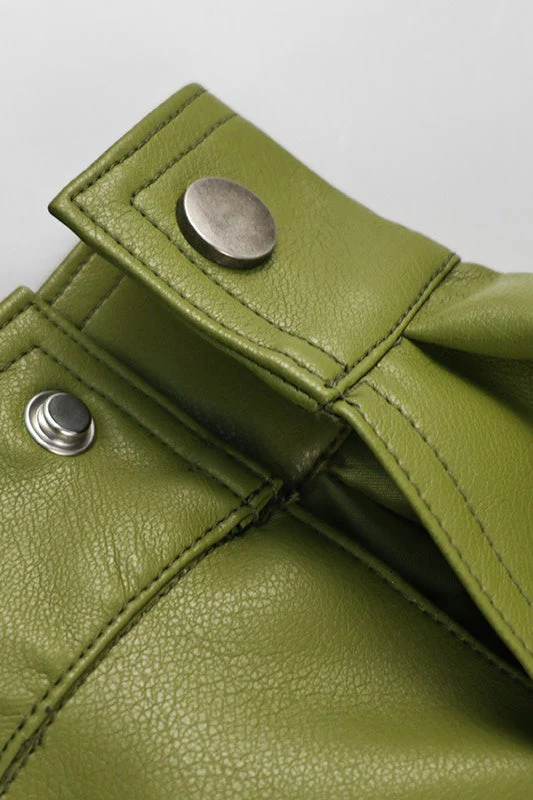 Vintage Green Faux Leather Jacket - Image 8