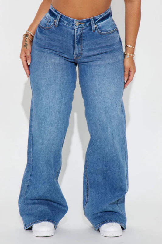 Vintage High Waist Wide Leg Jeans - Image 2