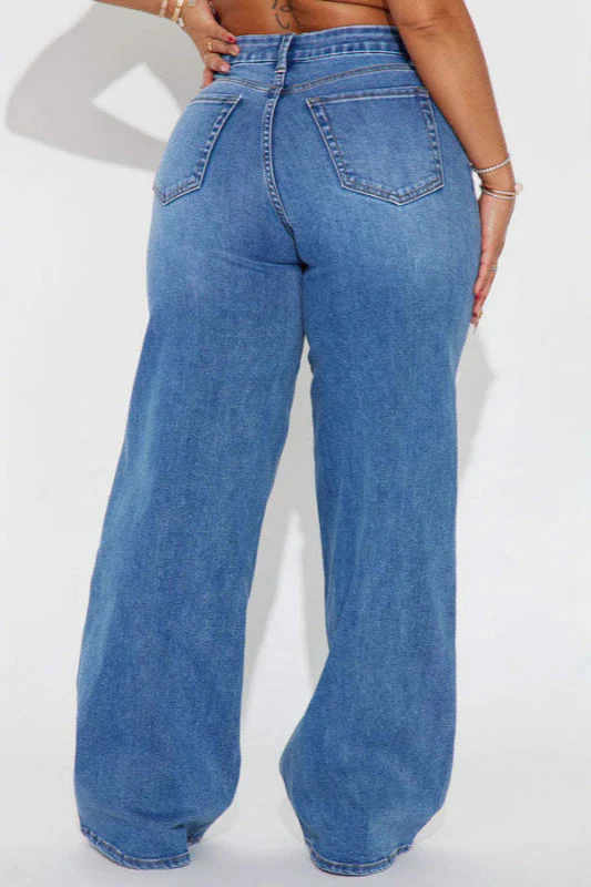 Vintage High Waist Wide Leg Jeans - Image 3