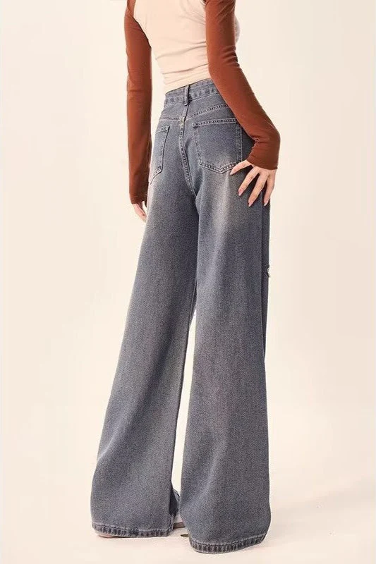 Vintage Star Print Wide Leg Jeans - Image 9