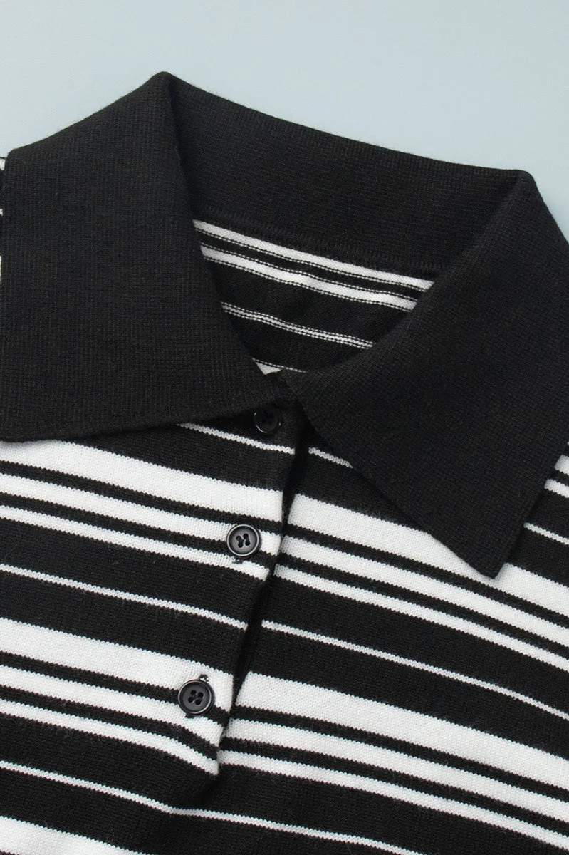 Vintage Striped Knit Polo Sweater - Image 30